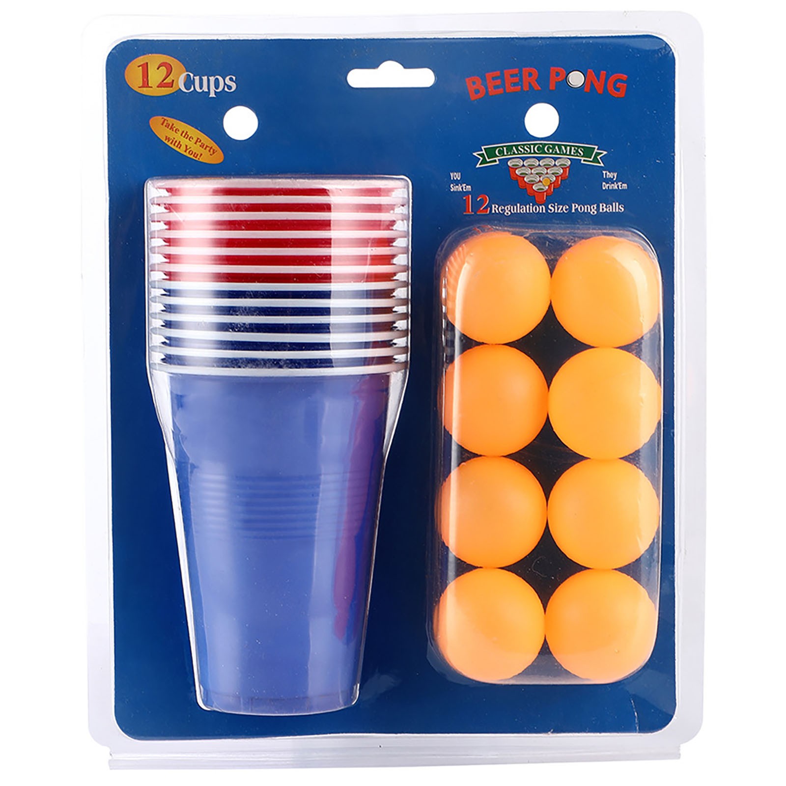 thumbnail image 2 of Beer Pong Cup Set Beer Pong Cup Contiene 12 Copas y 12 Tenis de Mesa 500 Ml Beer Pong Cups Reutilizables Beer Pong Party Cups for Party Drinking Games Camping Birthday Wedding, 2 of 2